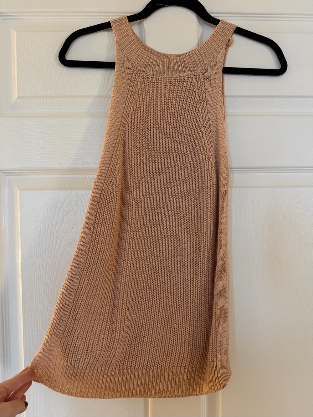 Sleeveless Knit Skirt in Pale Pink